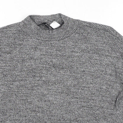 Divided Womens Black Round Neck Polyester Pullover Jumper Size S