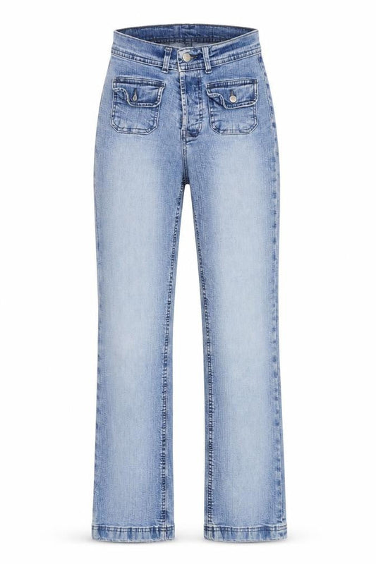 Patrol Womens Blue Cotton Straight Jeans Size 24 in L30 in Regular Zip