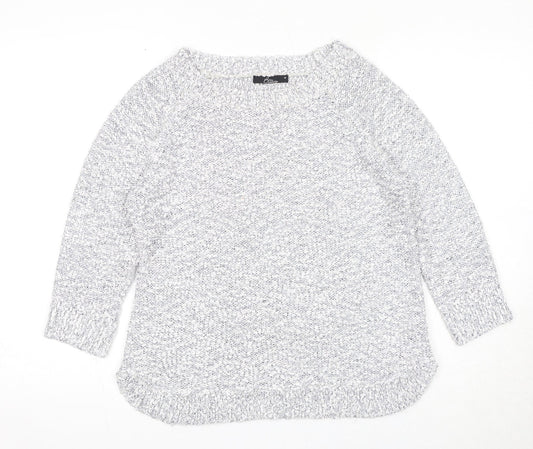 Bonmarché Womens Blue Round Neck Polyester Pullover Jumper Size M