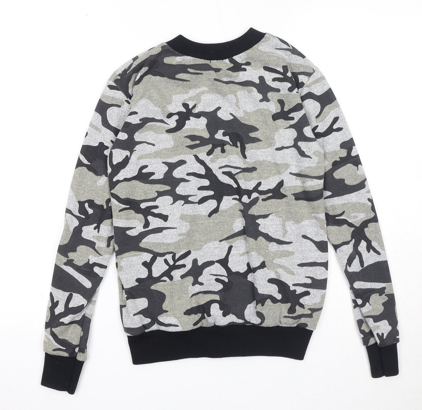 Minx Womens Multicoloured Camouflage Polyester Full Zip Sweatshirt Size S Zip