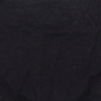 H&M Womens Black Polyester Basic T-Shirt Size 14 Round Neck