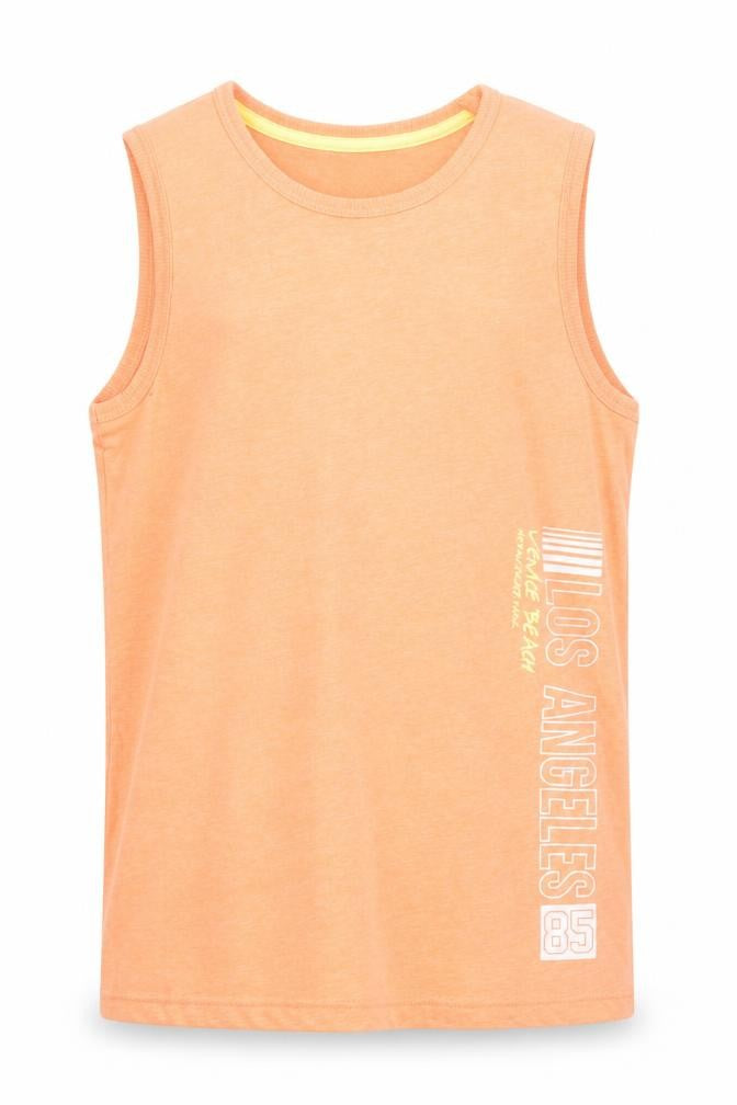 URBN DEPT Boys Orange Cotton Pullover Tank Size 12 Years Round Neck Pullover