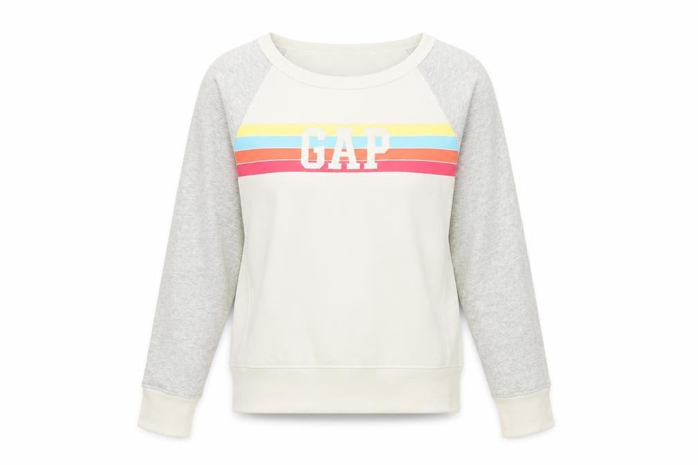 Gap Womens Ivory Cotton Pullover Sweatshirt Size XS Pullover