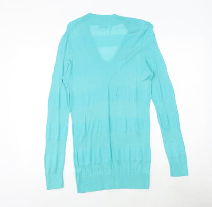 Gap Womens Blue V-Neck Cotton Pullover Jumper Size S