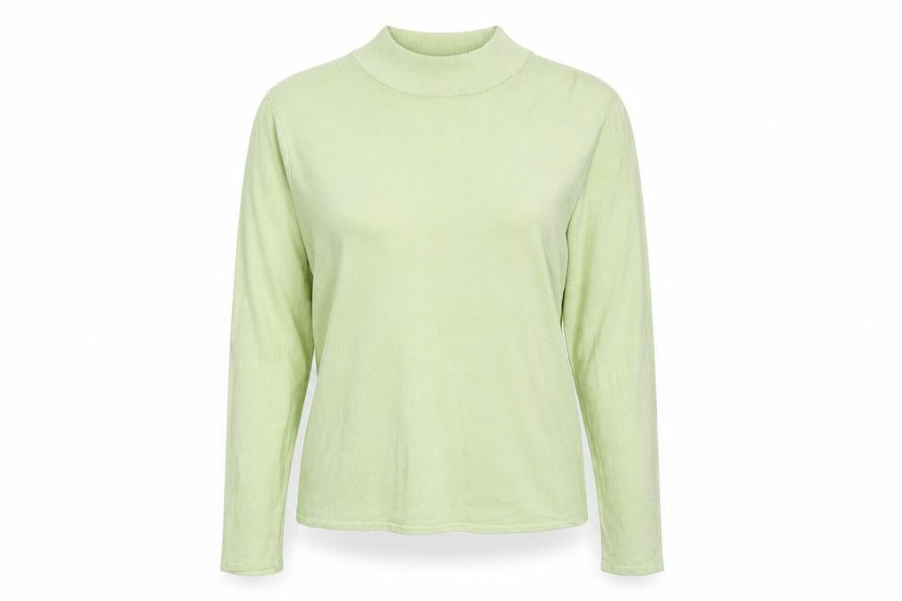 Bonmarché Womens Green Mock Neck Acrylic Pullover Jumper Size M
