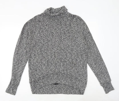 Topshop Womens Grey Roll Neck Polyester Pullover Jumper Size 10