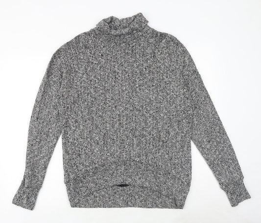 Topshop Womens Grey Roll Neck Polyester Pullover Jumper Size 10