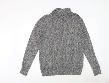 Topshop Womens Grey Roll Neck Polyester Pullover Jumper Size 10