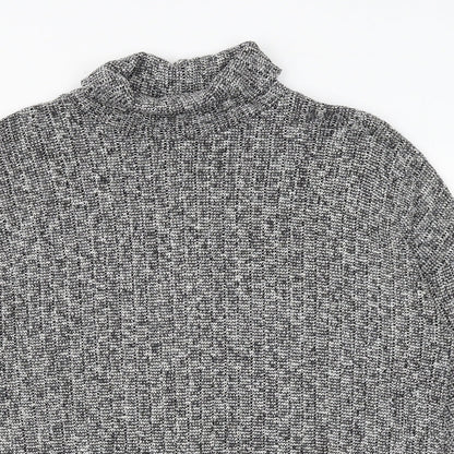 Topshop Womens Grey Roll Neck Polyester Pullover Jumper Size 10