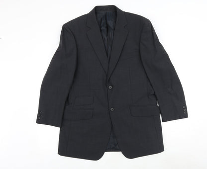 Fellini Mens Grey Polyester Jacket Suit Jacket Size 38 Regular