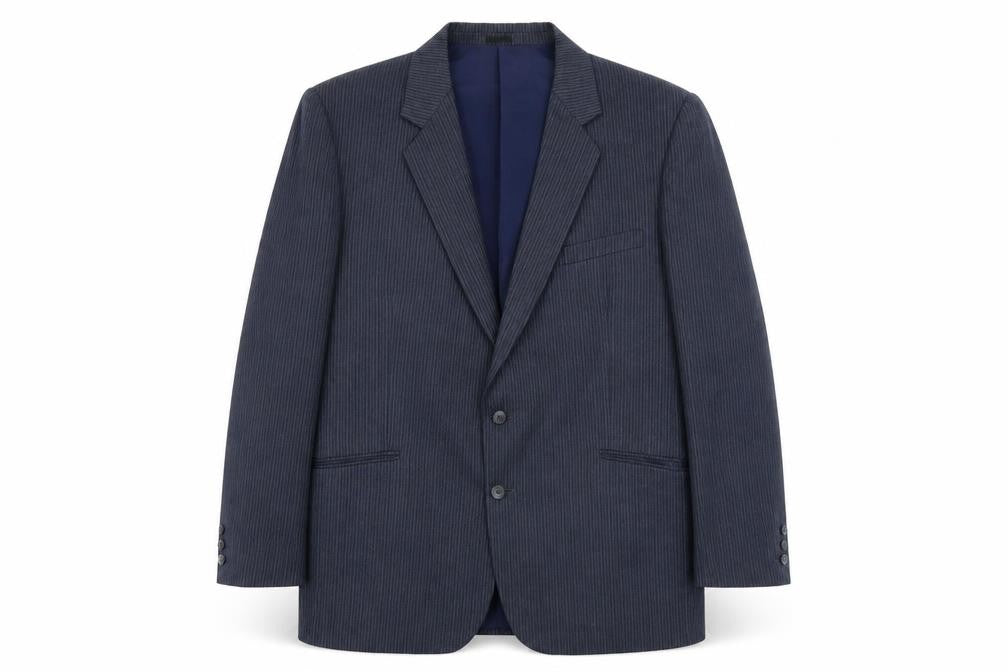 Holden Mens Blue Striped Polyester Jacket Suit Jacket Size 42 Regular