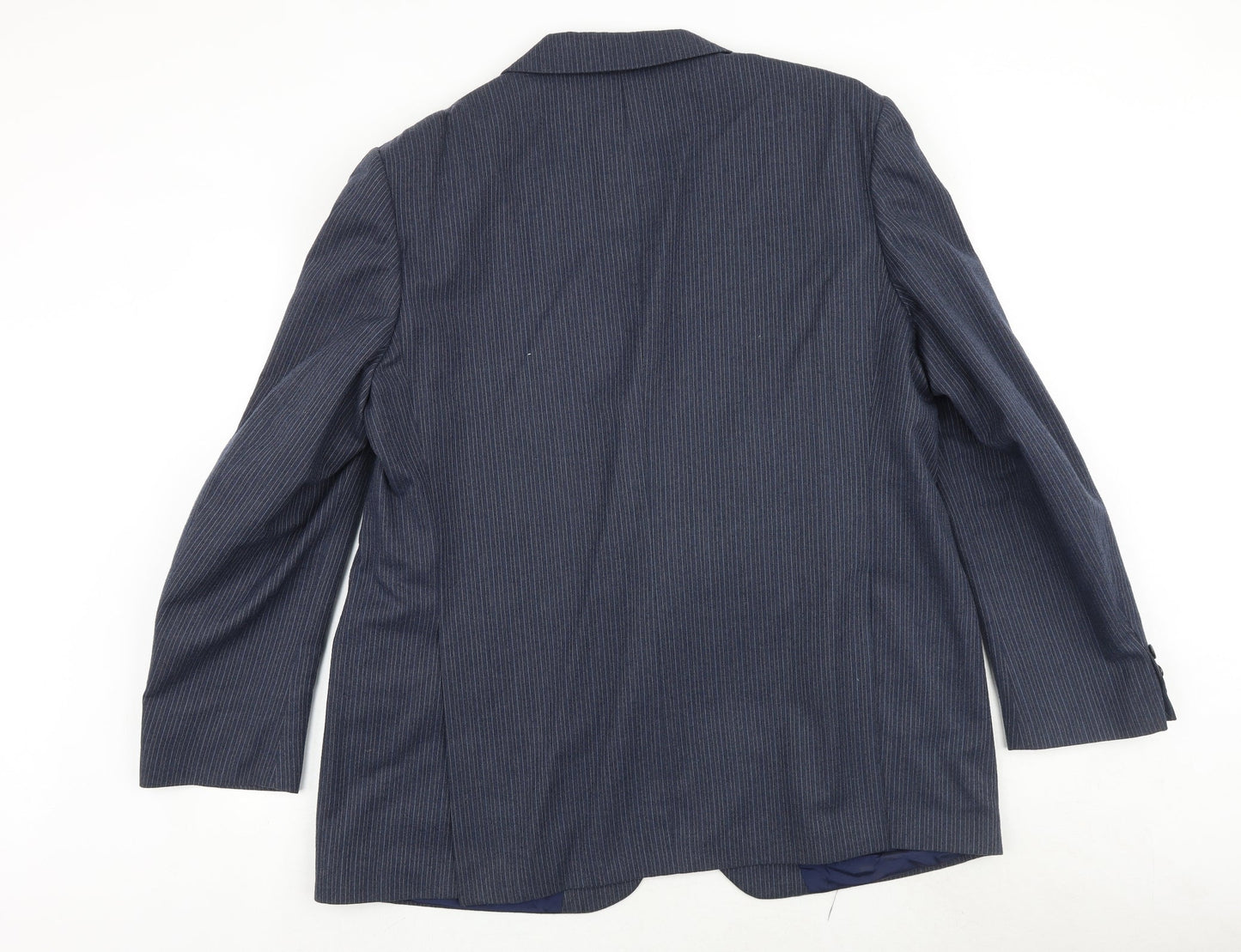 Holden Mens Blue Striped Polyester Jacket Suit Jacket Size 42 Regular