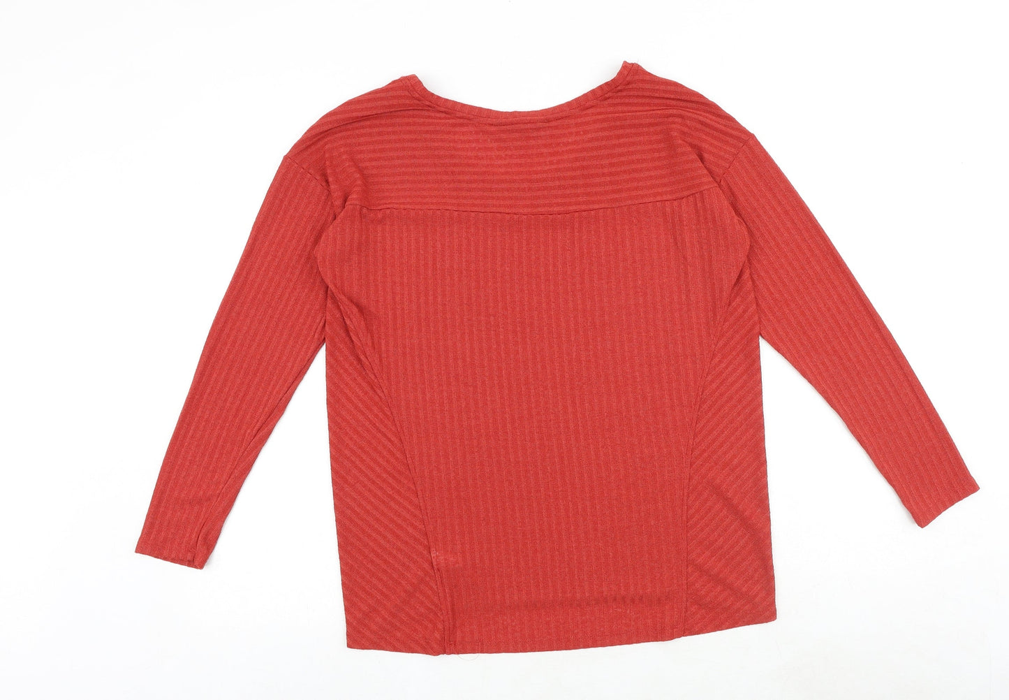 NEXT Womens Red Polyester Basic Blouse Size 12 Round Neck