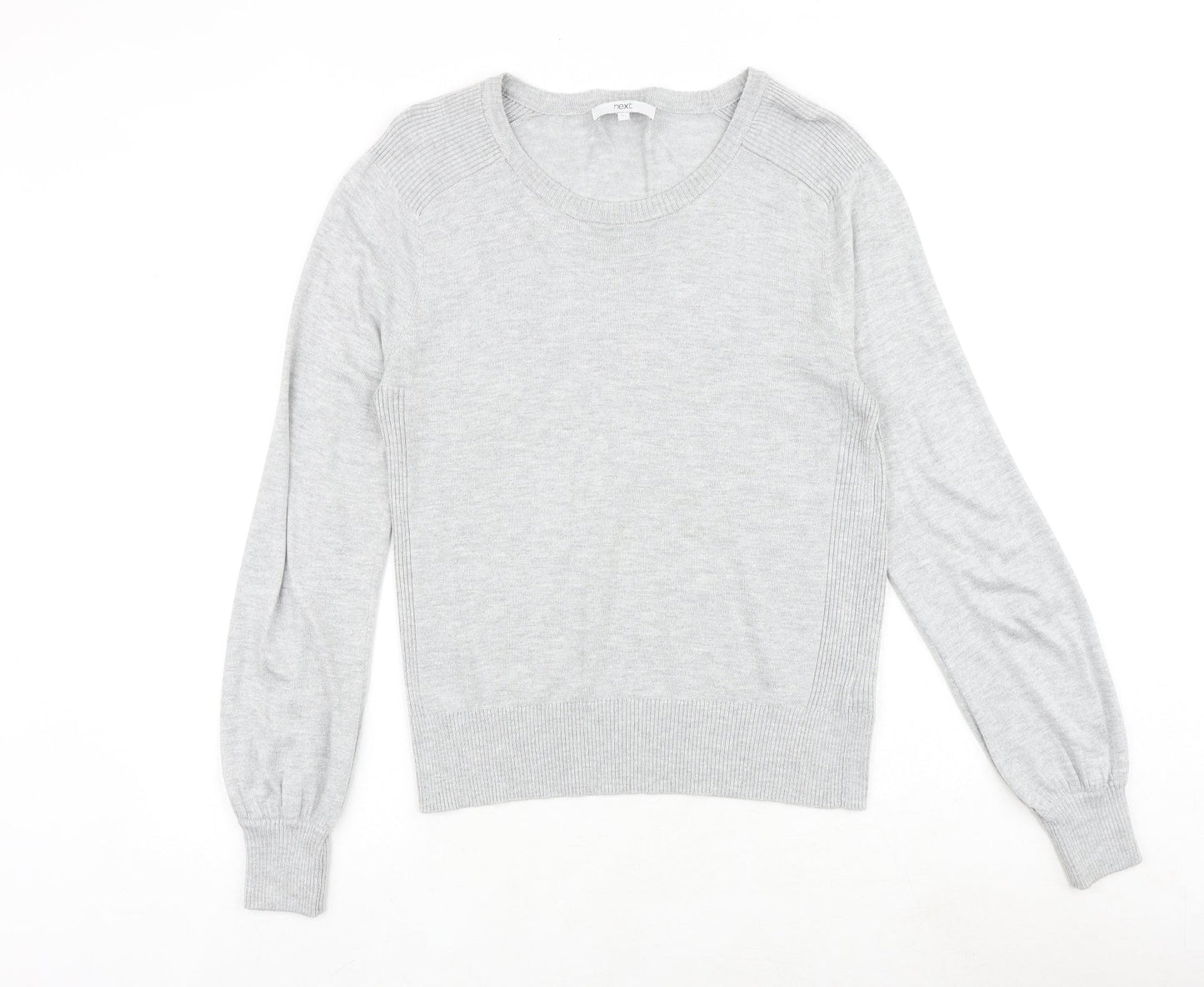 NEXT Womens Grey Round Neck Polyester Pullover Jumper Size 10