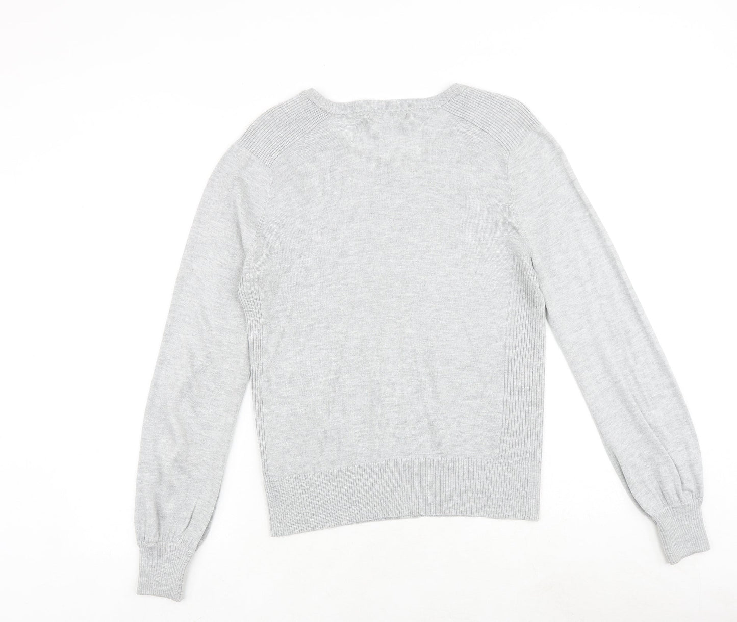 NEXT Womens Grey Round Neck Polyester Pullover Jumper Size 10