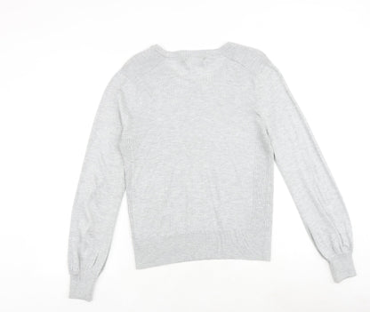 Next Womens Grey Round Neck Polyester Pullover Jumper Size 10