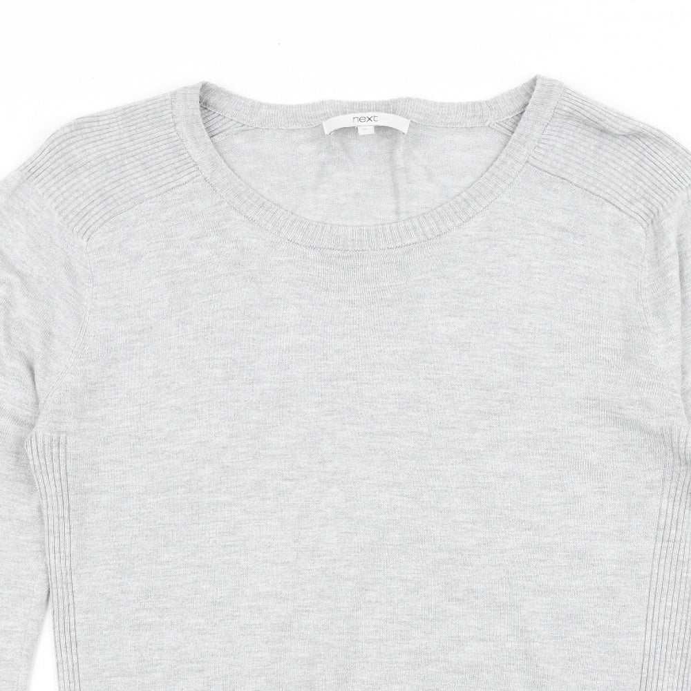 NEXT Womens Grey Round Neck Polyester Pullover Jumper Size 10