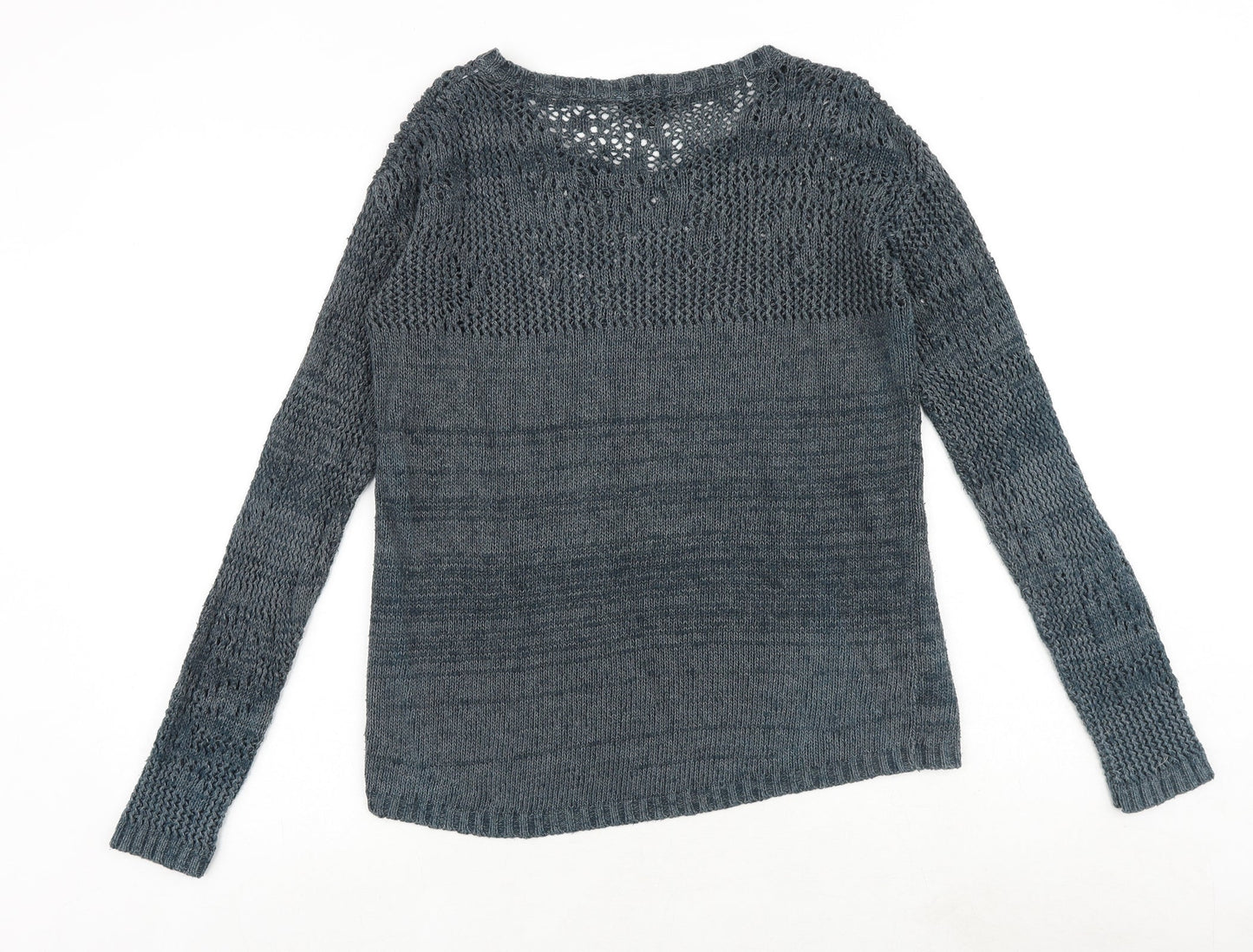 Warehouse Womens Blue Round Neck Polyester Pullover Jumper Size 8