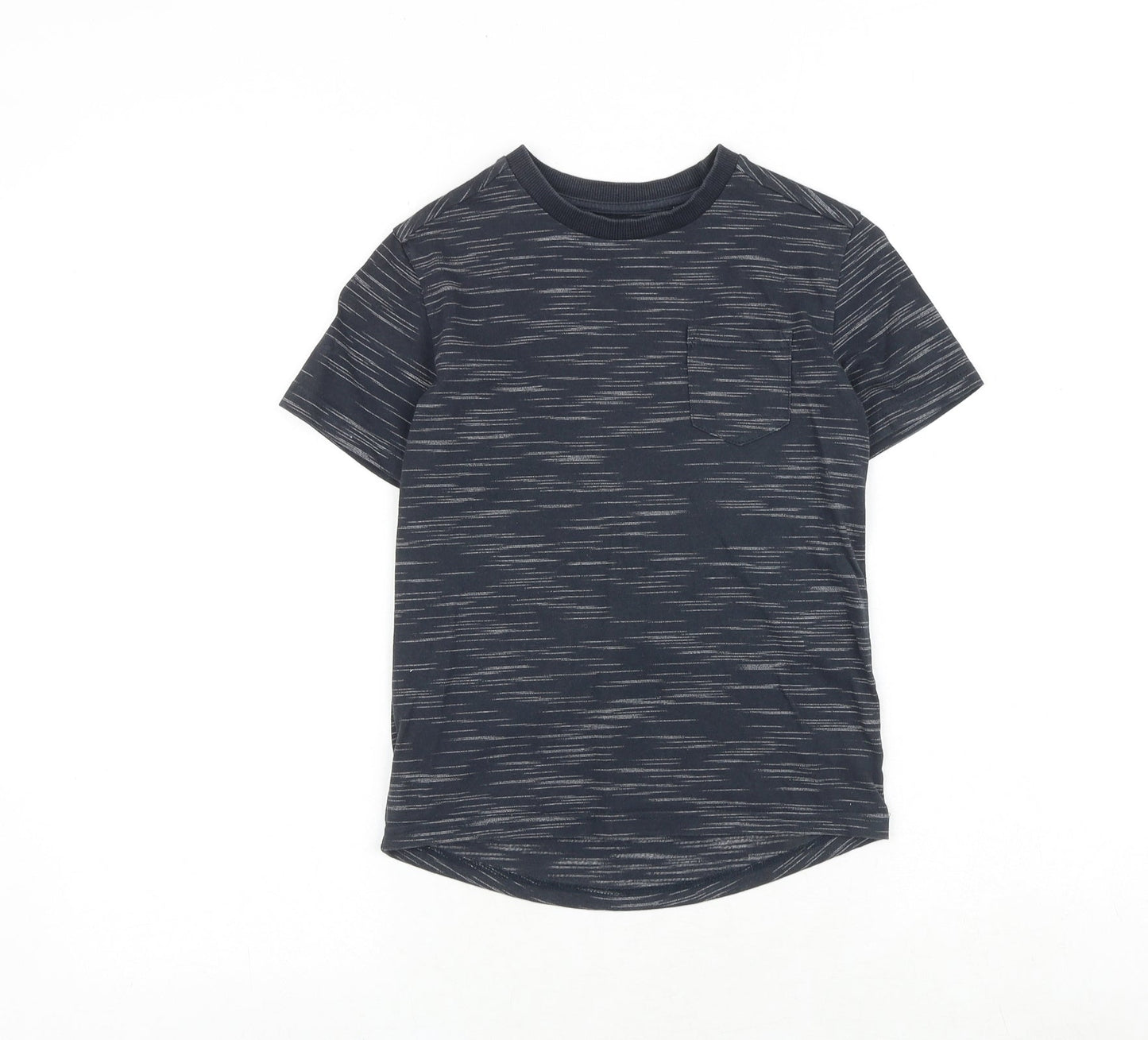 NEXT Boys Grey Geometric Cotton Pullover T-Shirt Size 6 Years Crew Neck Pullover