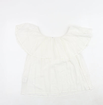 Pimkie Womens White Modacrylic Basic Blouse Size M Round Neck