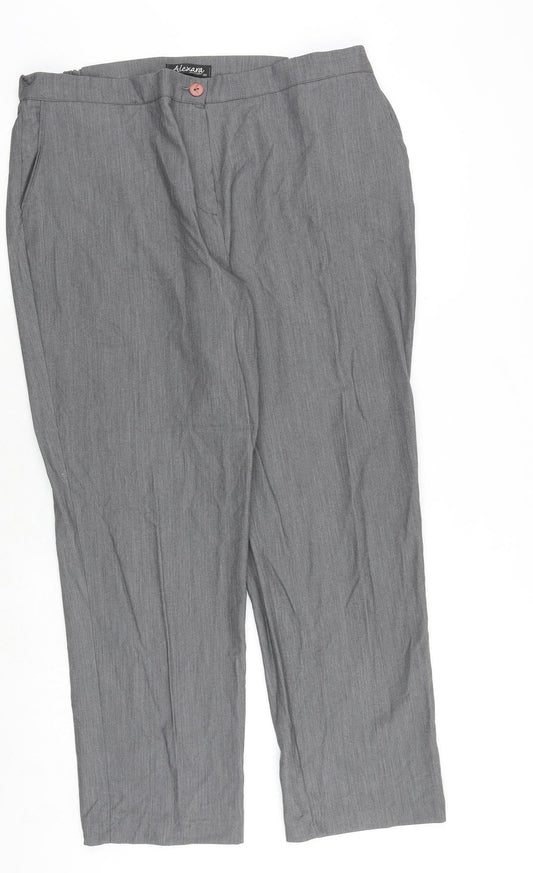 Alexara Womens Grey Polyester Trousers Size 20 Regular Zip