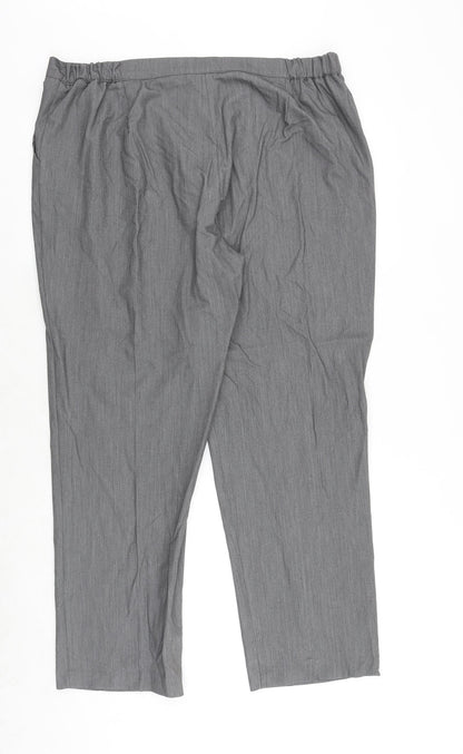 Back view of Alexara women’s grey polyester trousers, size UK 20, regular zip