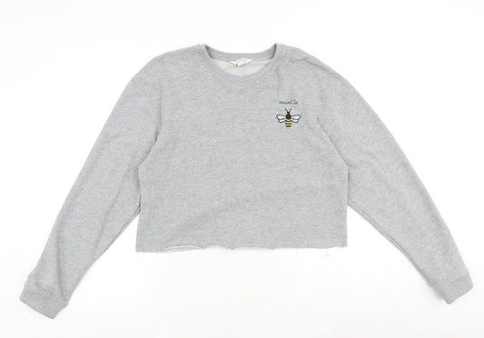 Miss Selfridge Womens Grey Polyester Pullover Sweatshirt Size 10 Pullover - Meant to Bee