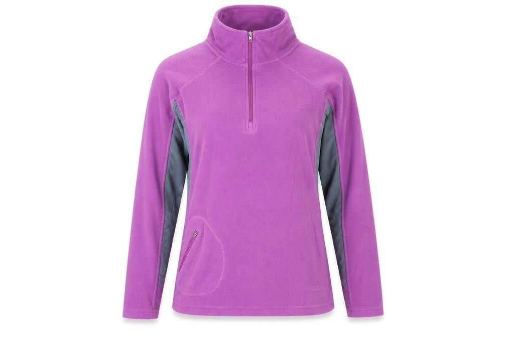 Technicals Womens Purple Colourblock Polyester Pullover Sweatshirt Size 10 Zip