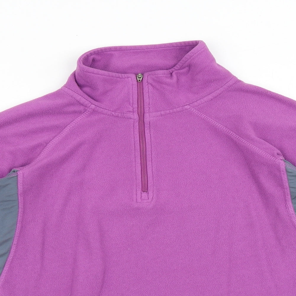 Technicals Womens Purple Colourblock Polyester Pullover Sweatshirt Size 10 Zip