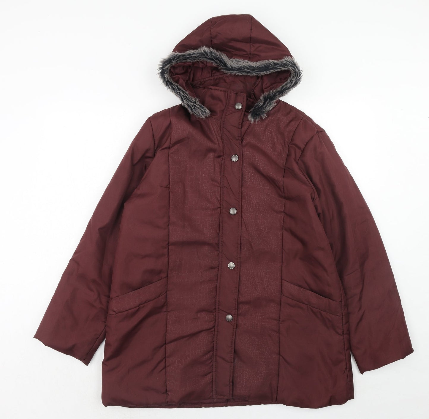 Anne De Lancay Womens Red Parka Coat Size M Zip
