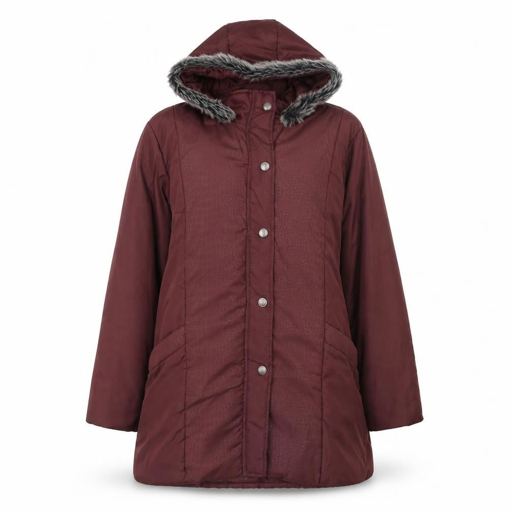 Anne De Lancay Womens Red Parka Coat Size M Zip
