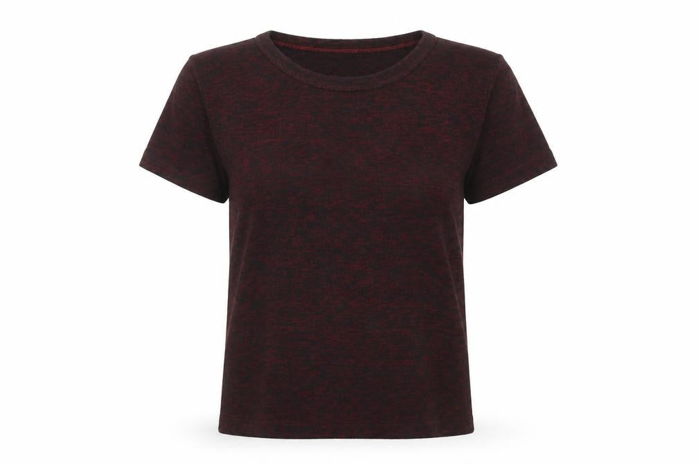 BDG Womens Red Geometric Viscose Basic T-Shirt Size S Round Neck