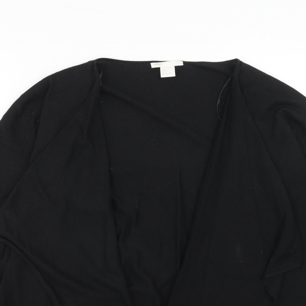 H&M Womens Black V-Neck Polyester Cardigan Jumper Size S