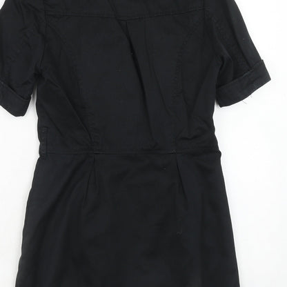 H&M Womens Black Jacket Size 6 Button