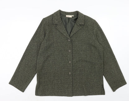 EWM Womens Green Polyester Jacket Blazer Size 18