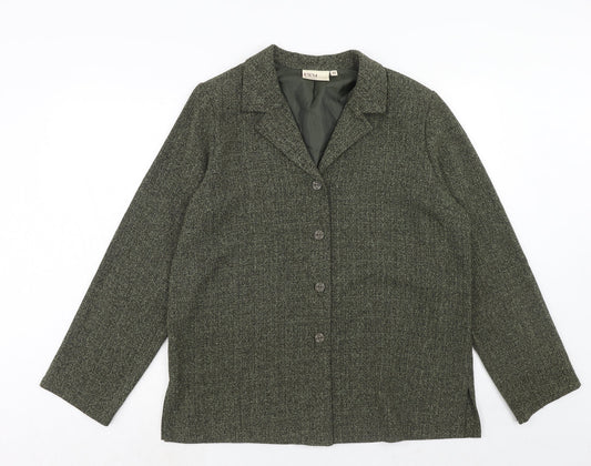 EWM Womens Green Polyester Jacket Blazer Size 18
