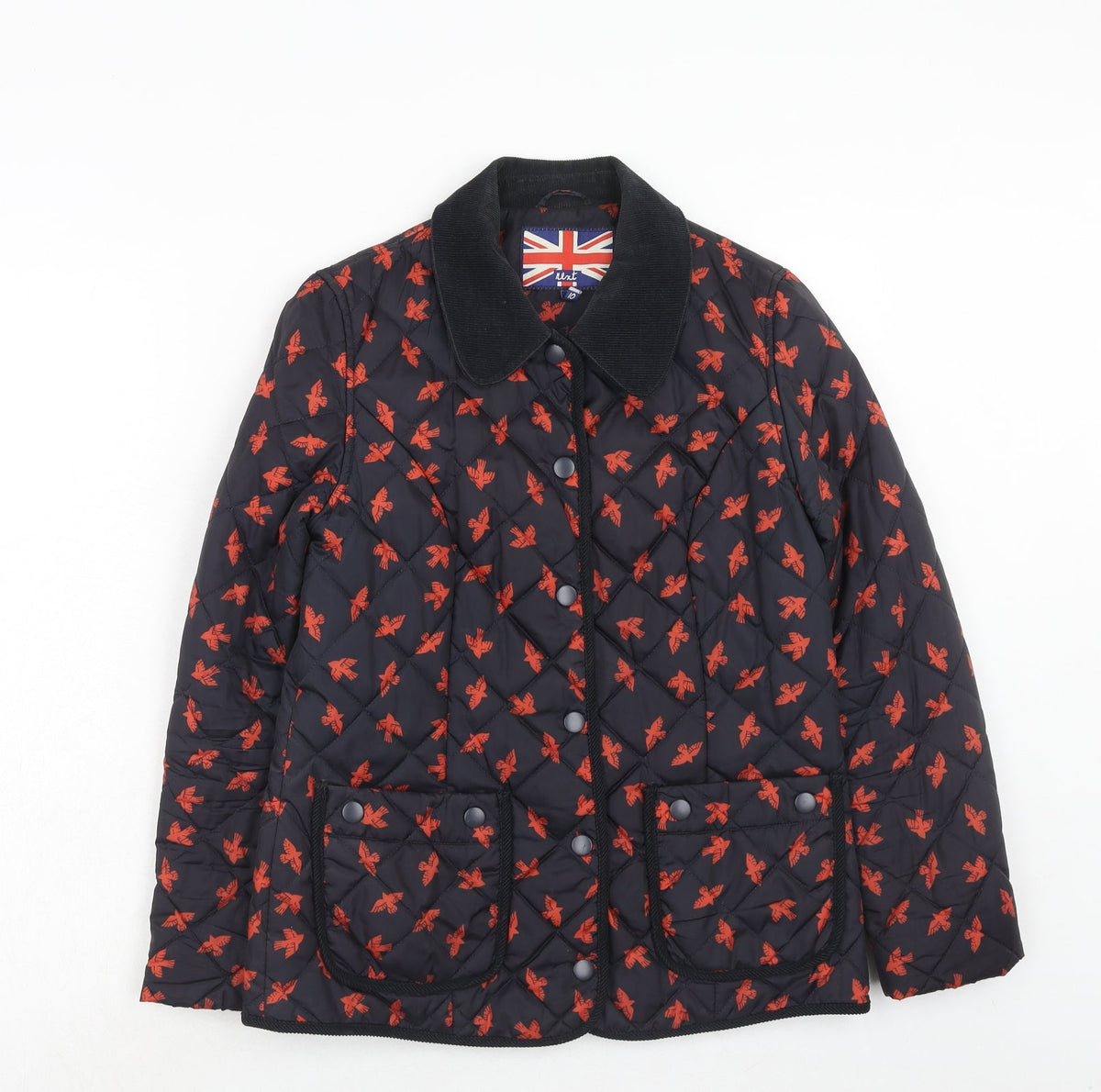 NEXT Womens Black Geometric Jacket Size 10 Button
