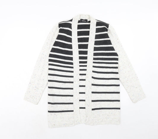 Monique Womens Multicoloured V-Neck Striped Acrylic Cardigan Jumper Size S - Size S-M