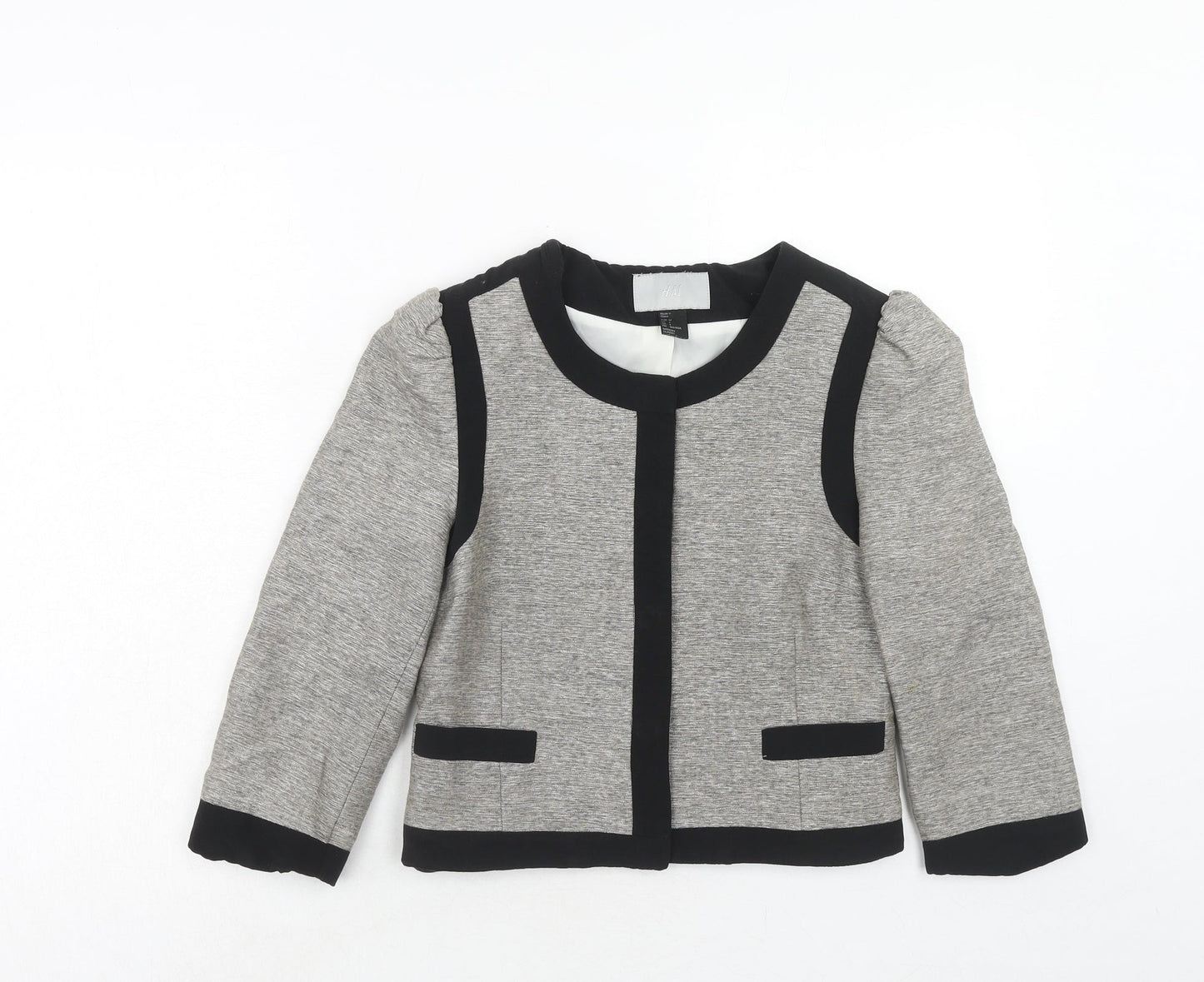 H&M Womens Grey Jacket Size 6 Button