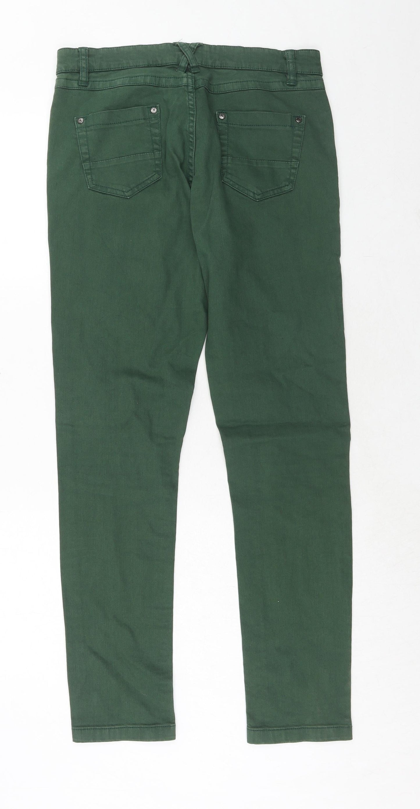 Yessica Womens Green Cotton Straight Jeans Size 30 in Regular Zip
