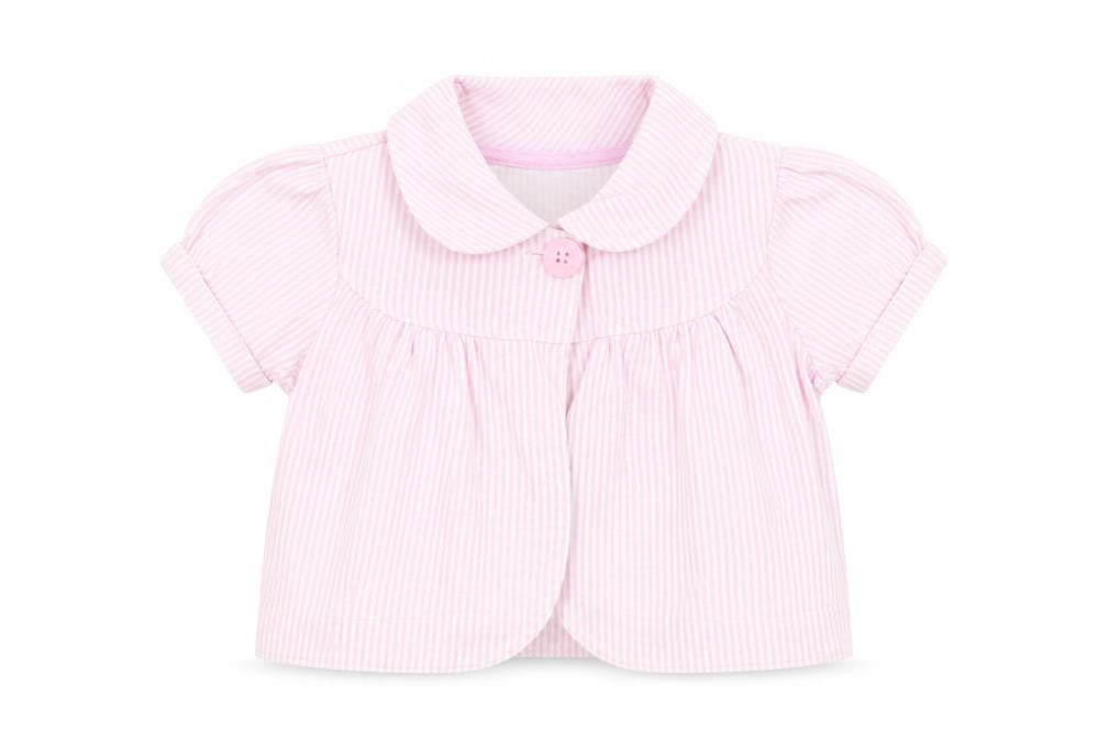 NEXT Girls Pink Striped Cotton Jacket Size 2-3 Years Button