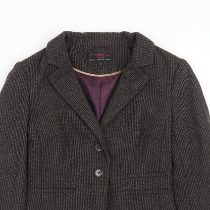 New Look Womens Brown Polyester Jacket Blazer Size 8