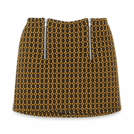 Cooperative Womens Orange Geometric Acrylic Mini Skirt Size XS Zip