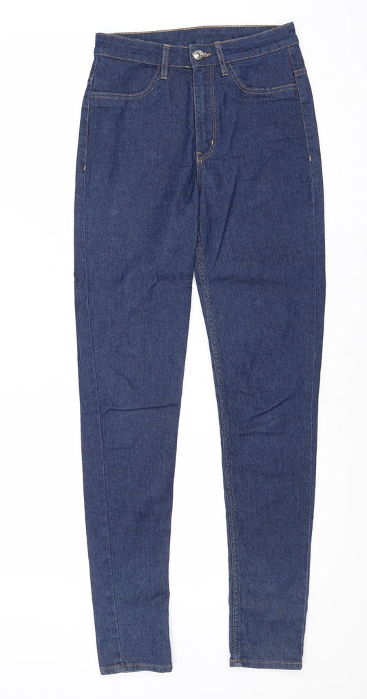 Divided by H&M Womens Blue Cotton Skinny Jeans Size 8 Regular Zip