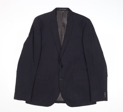 Next Mens Blue Polyester Jacket Suit Jacket Size 42 Regular