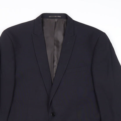 Next Mens Blue Polyester Jacket Suit Jacket Size 42 Regular