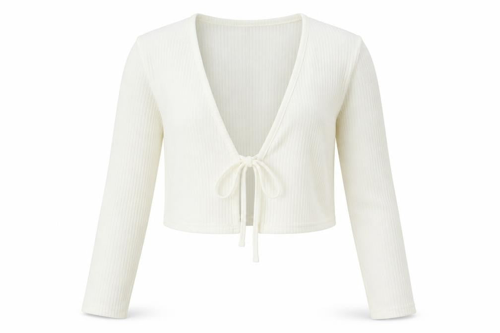 H&M Womens Ivory Polyester Wrap Blouse Size M V-Neck