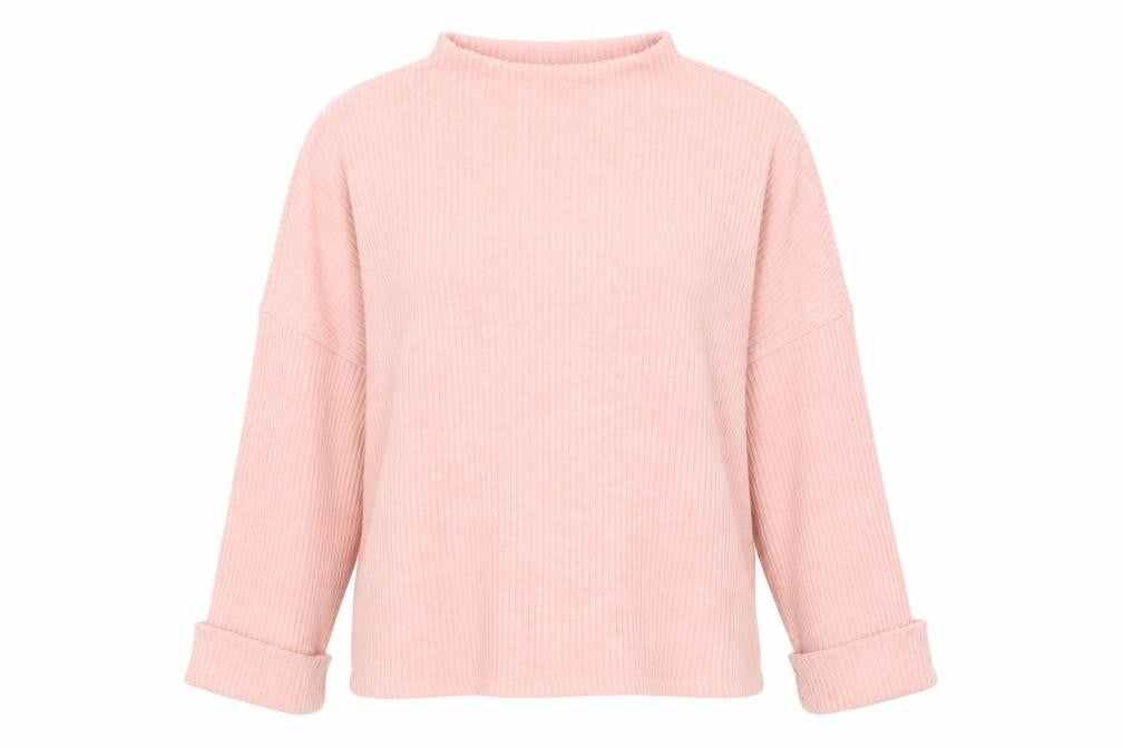 H&M Womens Pink Mock Neck Viscose Pullover Jumper Size M