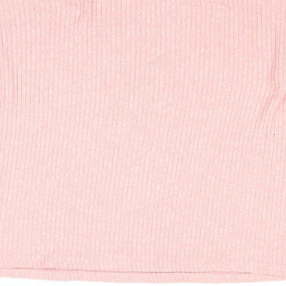 H&M Womens Pink Mock Neck Viscose Pullover Jumper Size M