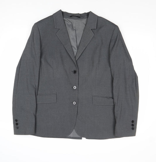 Icona Mens Grey Geometric Polyester Jacket Suit Jacket Size 36 Regular